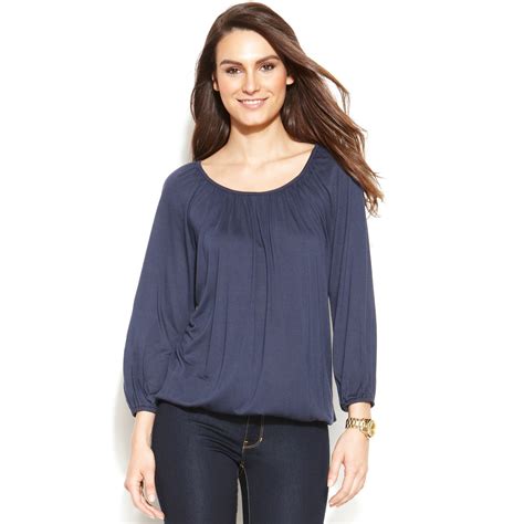 ebay michael kors navy cape top open sleeves|Michael Kors Cap Sleeve Blouse Tops for Women .